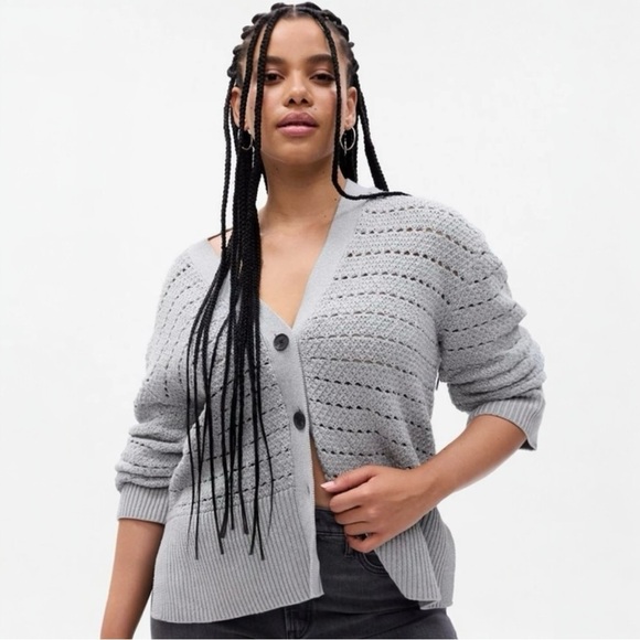 NWT GAP Crocheted Cotton Cardigan Sweater
